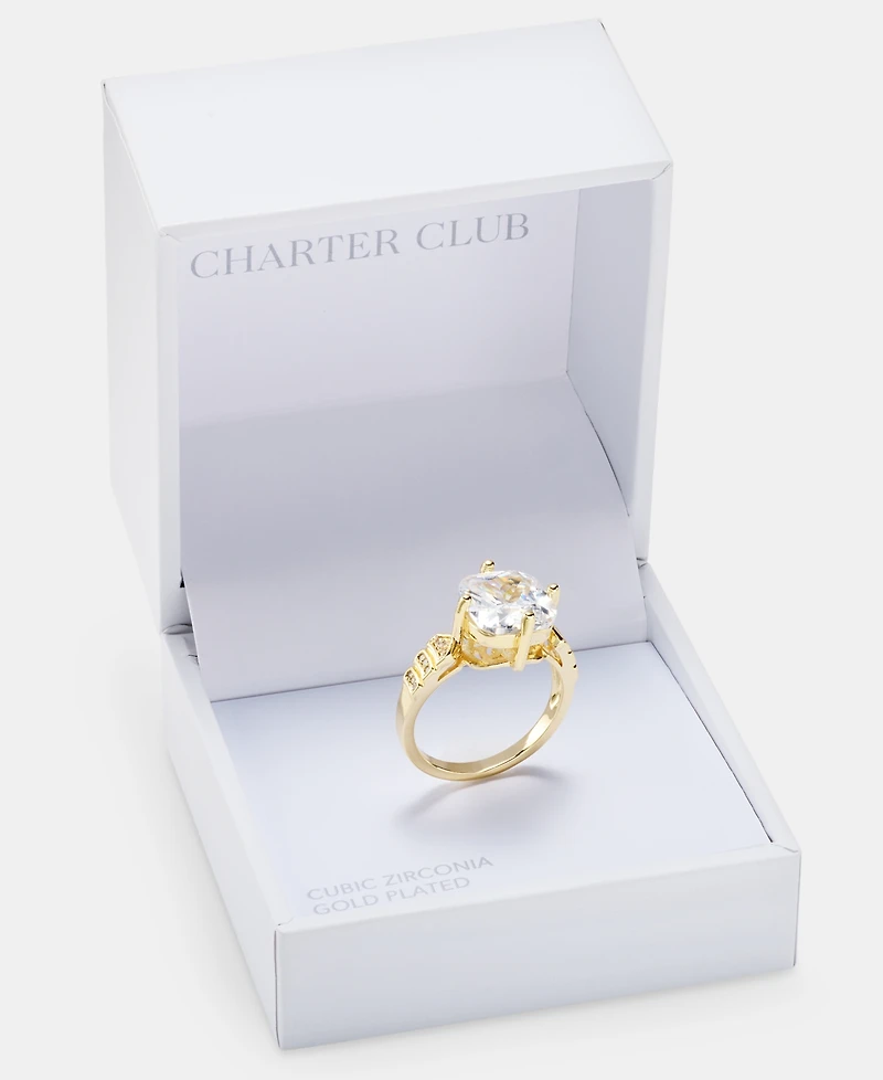 Charter Club Cubic Zirconia Large Stone Ring, Macy's Exclusive