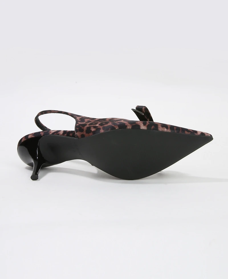 Berness Women's Charleigh Slingback Kitten Heels with Bow Detail