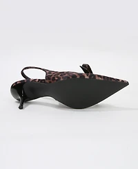 Berness Women's Charleigh Slingback Kitten Heels with Bow Detail