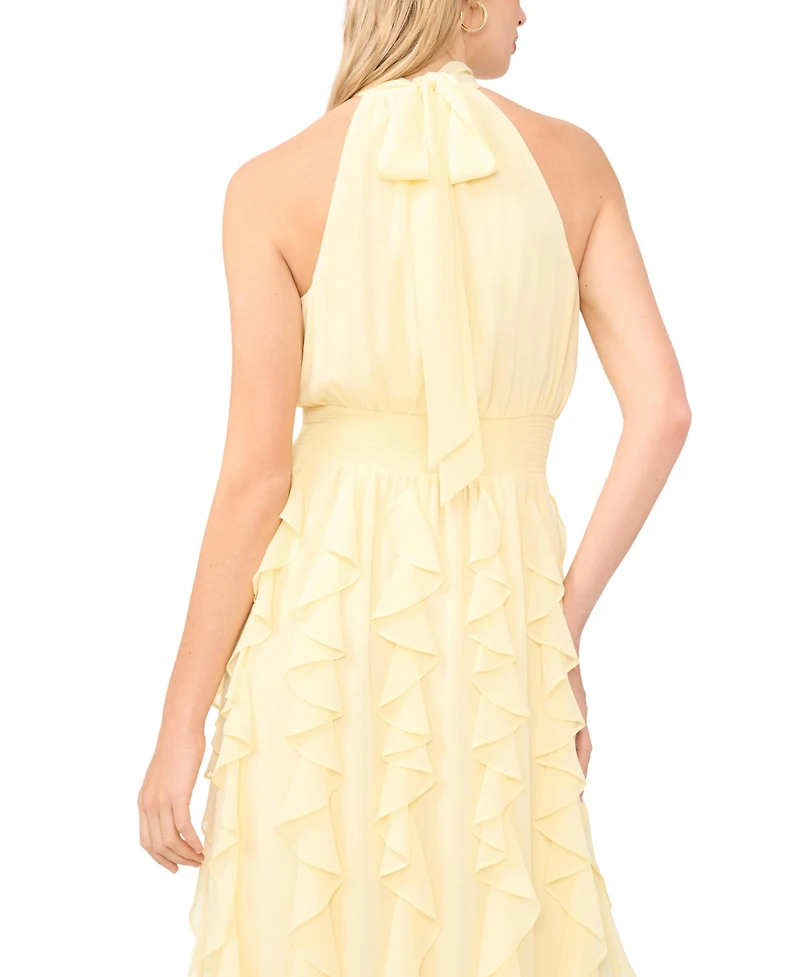 1.state Women's Cascading Collared Neck Maxi Dress