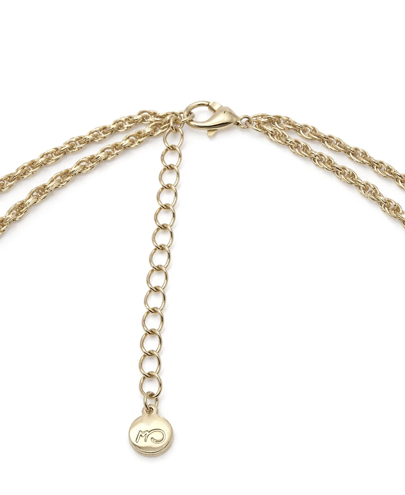 And Now This 18K Gold Plated Double Layered Knotted Chain Necklace