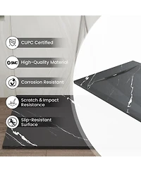 Casainc Low-Profile Smc Shower Base with Reversible Drain, Drain Cover, Non-Slip