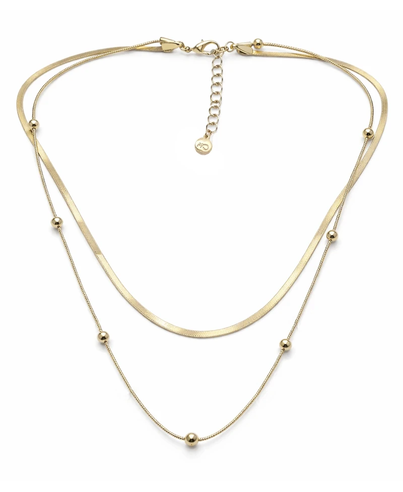And Now This 18K Gold Plated or Silver Plated Double Layered Necklace