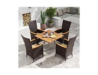 Slickblue Outdoor Wicker Dining Chairs Set of 2 with High Back Support