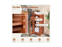 Slickblue Freestanding Bathroom Cabinet with Glass Door Storage