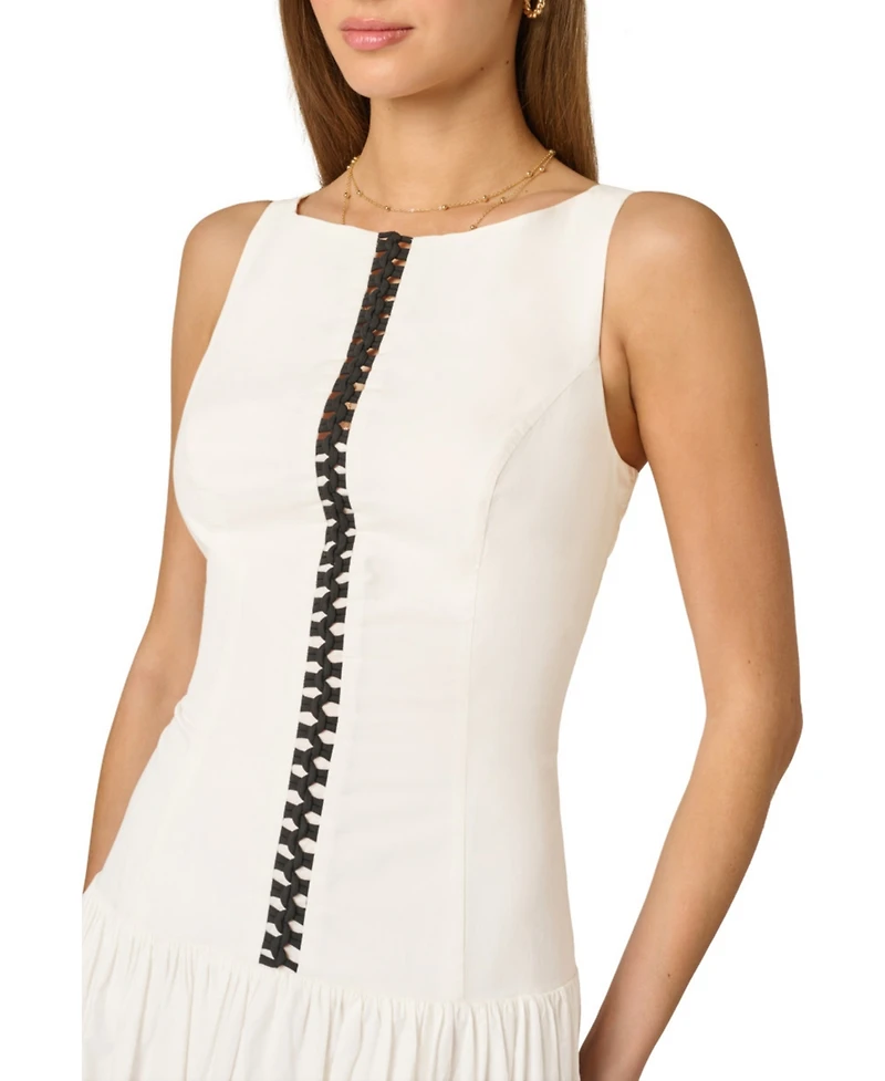 Adrianna Women's Boat Neck Sleeveless Midi Dress