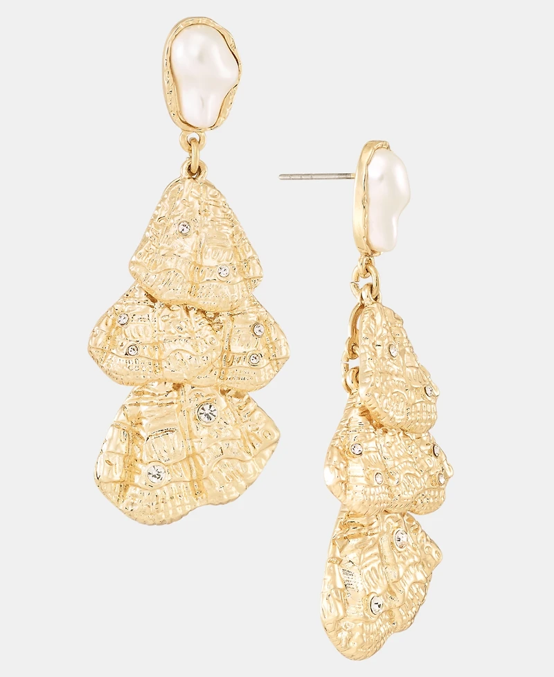 I.n.c. International Concepts Pave Shell & Imitation Pearl Shaky Drop Earrings, Macy's Exclusive