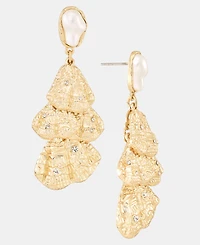 I.n.c. International Concepts Pave Shell & Imitation Pearl Shaky Drop Earrings, Macy's Exclusive