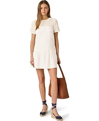Adrianna Women's Illusion Embroidered Short-Sleeve Shift Dress