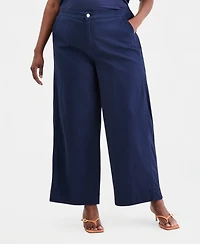 On 34th Trendy Plus Stretchy-Waist Wide-Leg Pants, Macy's Exclusive