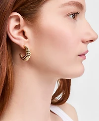 On 34th Small Textured C-Hoop Earrings, 0.95", Macy's Exclusive