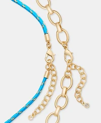 On 34th 2-Pc. Set Heart Cord Pendant Necklace & Chain Collar Necklace, Macy's Exclusive