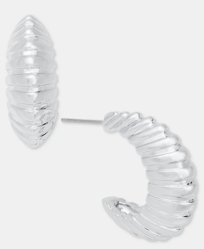On 34th Small Textured C-Hoop Earrings, 0.95", Macy's Exclusive