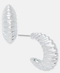 On 34th Small Textured C-Hoop Earrings, 0.95", Macy's Exclusive