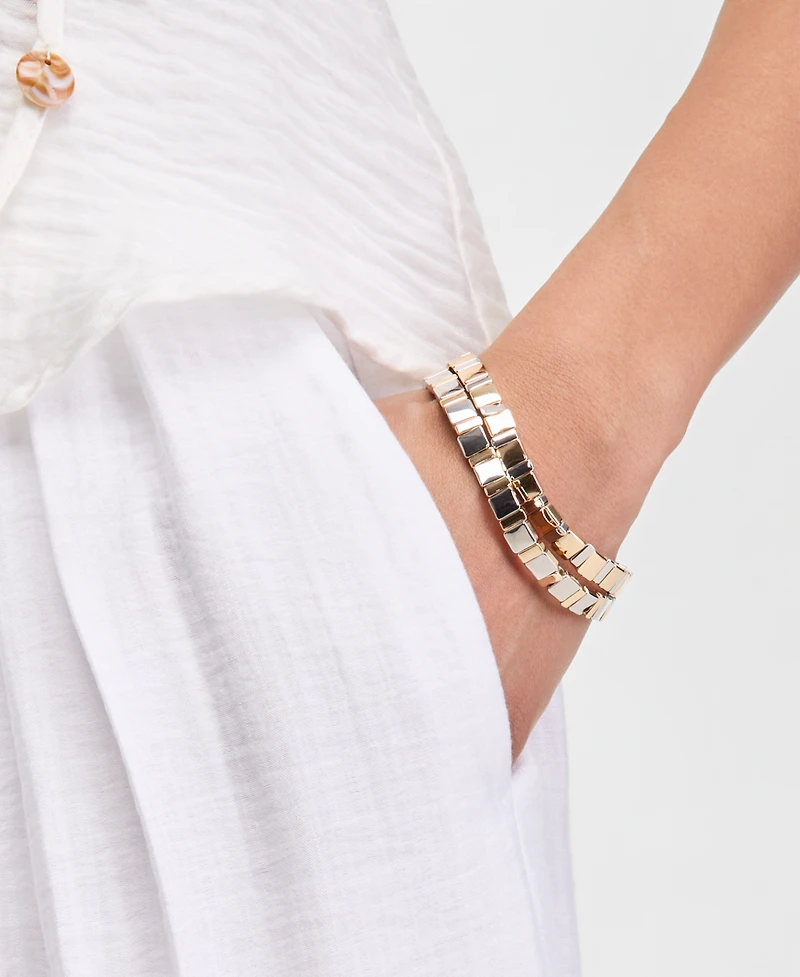 On 34th 2-Pc. Set Beaded Stretch Bracelets, Macy's Exclusive