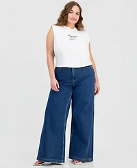 And Now this Trendy Plus Cotton Graphic-Print Muscle T-Shirt, Macy's Exclusive