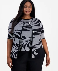Anne Klein Plus Short-Sleeve Cardigan