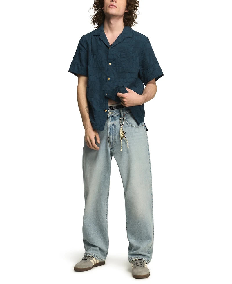 Lucky Brand Men's Novelty Camp Collar Shirt