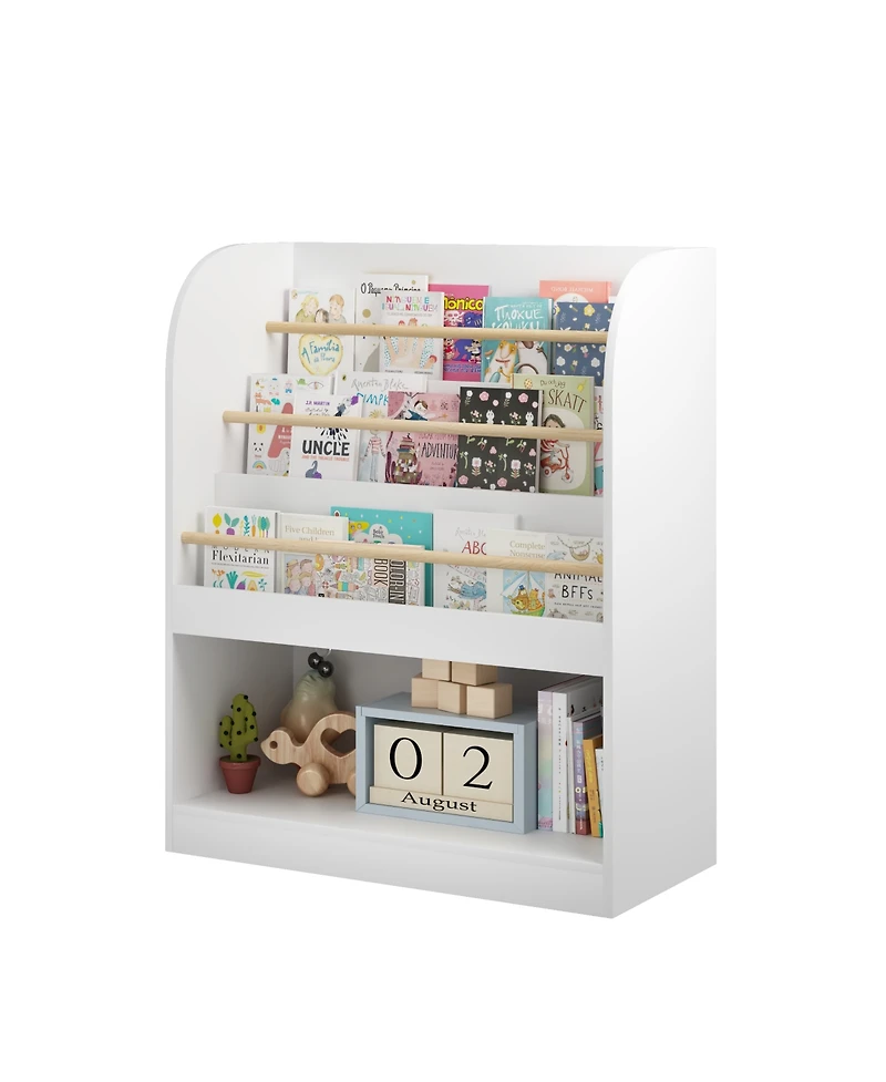 Rainsken Wooden Book Display & Toy Organizer