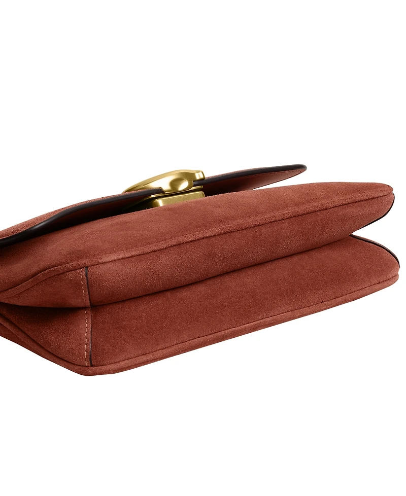 Coach Suede Jet Leather Small Shoulder Bag