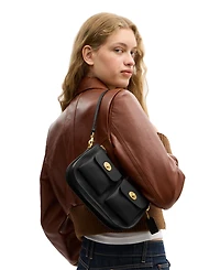 Coach Leather Twin Turn-Lock Small Waverly Bag