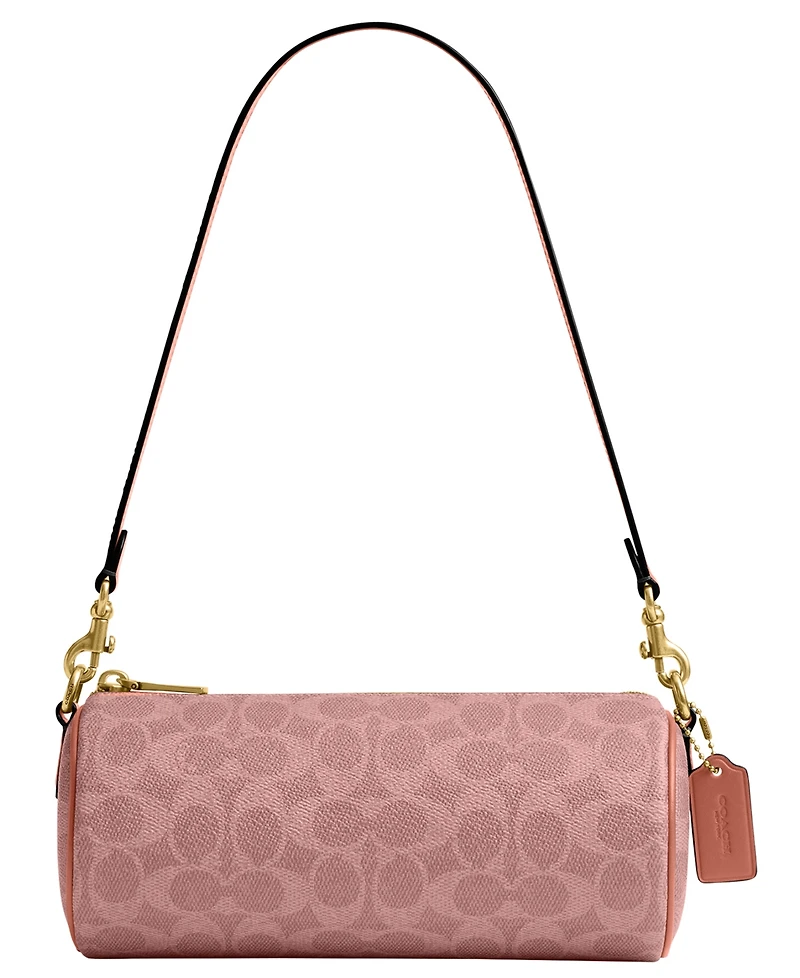 Coach Coated Canvas Signature Small Barrel Bag