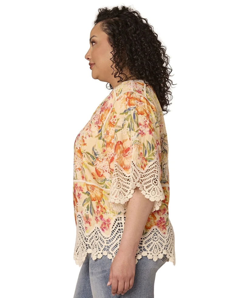 Democracy Plus Scallop Edge Peplum Top