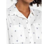 Liverpool Los Angeles Petite Long-Sleeve Button-Front Shirt