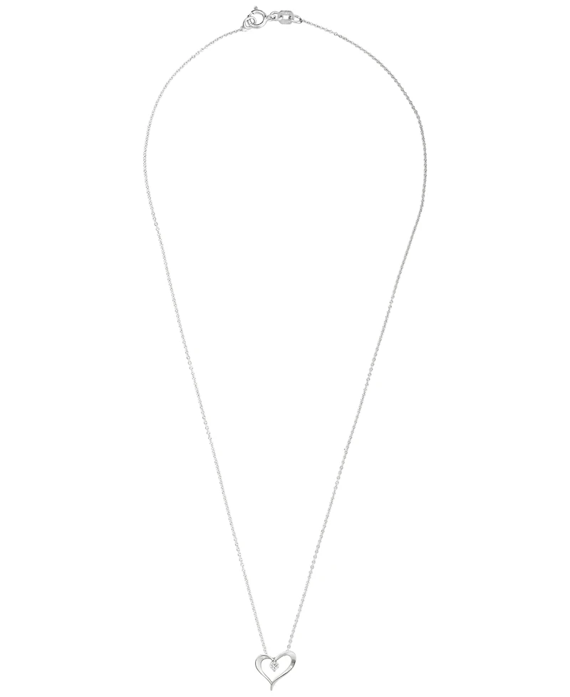 Macy's Lab Grown Diamond (1/10 ct. t.w.) Pendant Necklace in Sterling Silver