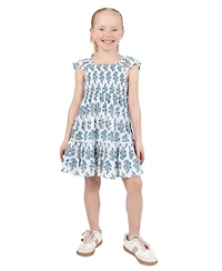 Rare Editions Girls' 2T-6X Printed Square Neck Dress