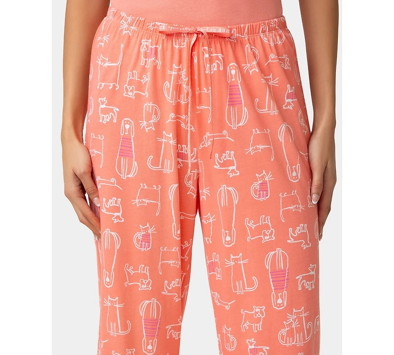 Hue Women's Cat Love Dog Pj Capri