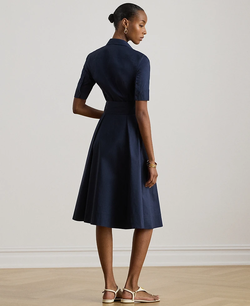 Lauren Ralph Women's Petite Belted Point Collar Shirtdress
