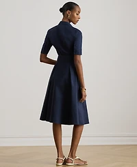 Lauren Ralph Women's Petite Belted Point Collar Shirtdress