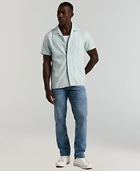 Perry Ellis Men's Short Sleeve Striped Button-Front Camp Shirt