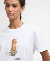 Barbour Women's Short-Sleeve Dog Photo Graphic T-Shirt