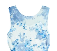 Bcx Girls' 7-16 Sleeveless Floral Embroidered Mesh Dress