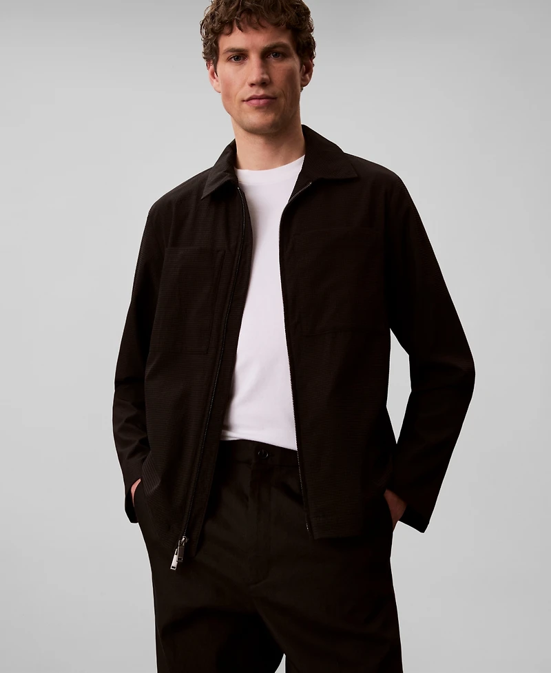 Calvin Klein Men's Seersucker Blouson Jacket
