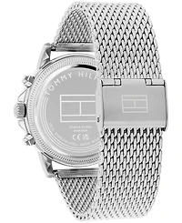 Tommy Hilfiger Men's Multifunction Silver Tone Stainless Steel Mesh Bracelet Watch, 40mm