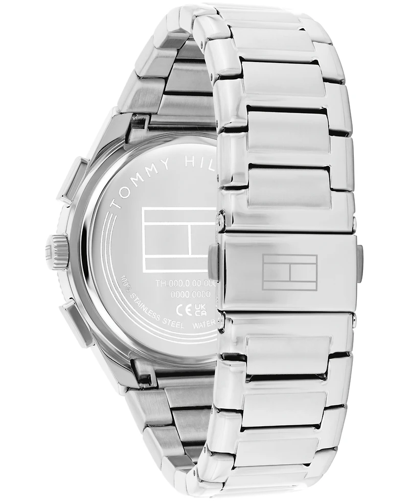 Tommy Hilfiger Men's Multifunction Silver Tone Stainless Steel Bracelet Watch, 43mm