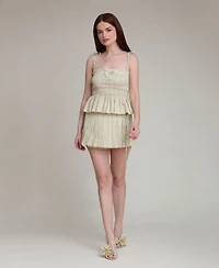 Avec Les Filles Women's Pleated Wrap Mini Skirt