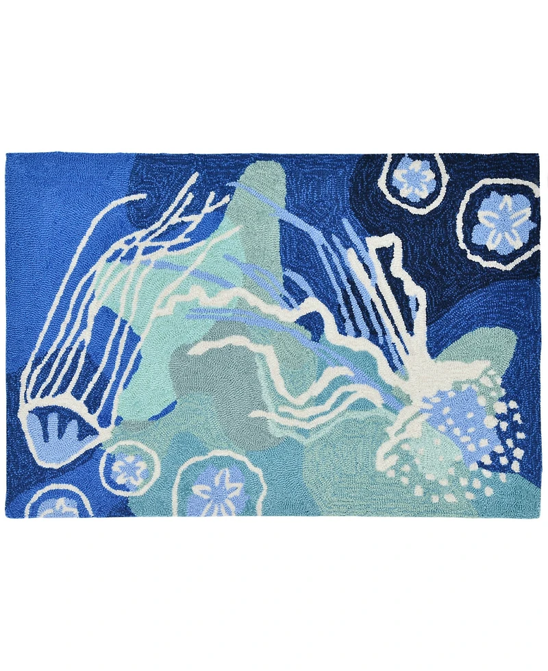 Liora Manne' Capri Jelly Fish 1'8"x2'6" Area Rug