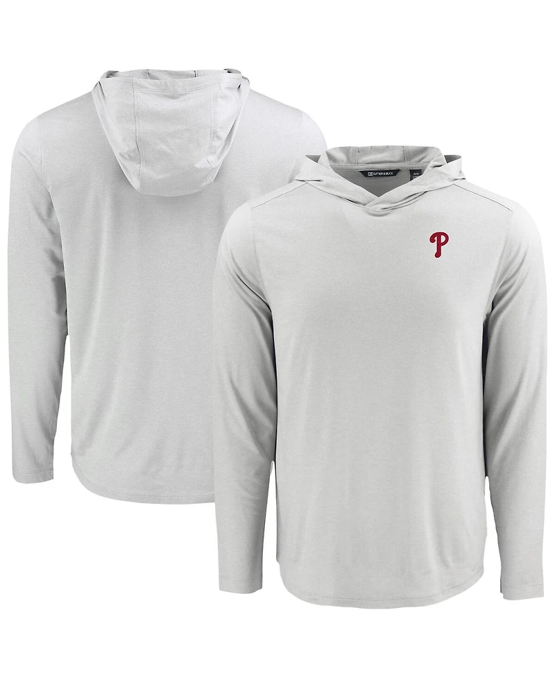 Cutter & Buck Men's Gray Philadelphia Phillies Coastline Epic Comfort Eco Hoodie Long Sleeve T-Shirt