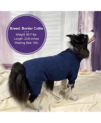 Aronkl Dog Fleece Pajamas with High Collar for Warmth and Comfort