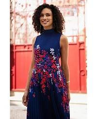 Yumi Women's Printed Pleated Midi Dress