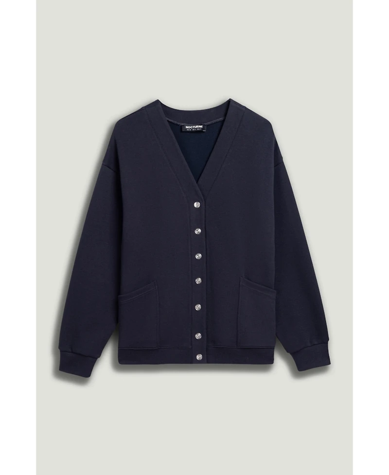 Nocturne Women's Button-Up Fleece Sweatshirt