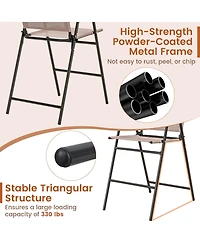 Gymax Outdoor Folding Bar Chair Set of 4 Patio Dining Chairs with Breathable Fabric