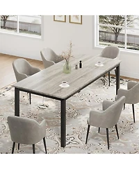 gaomon Industrial Dining Table for 6 with Wood Top and Metal Legs, Rectangular Design