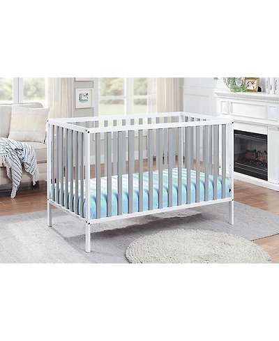 flynama White and gray two tone 3 in 1 convertible island crib with modern classic design crisp clean lines and harmonious look for baby nursery