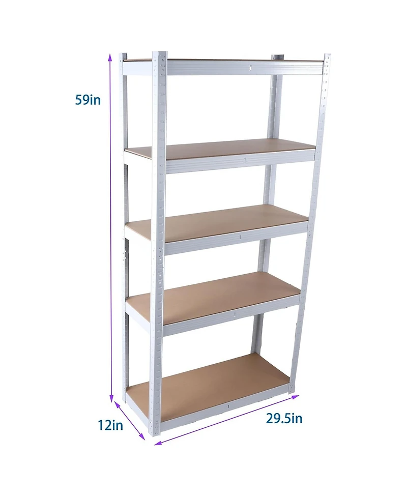 Rainsken Metal Shelving Unit, 5 Tier Adjustable Storage Rack, Heavy Duty Shelves for Warehouse, Basement and Pantry