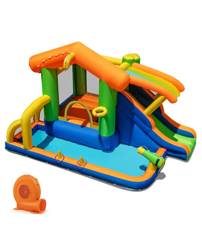 Mecale 8-in-1 Inflatable Bounce House Water Park, No Blower Included